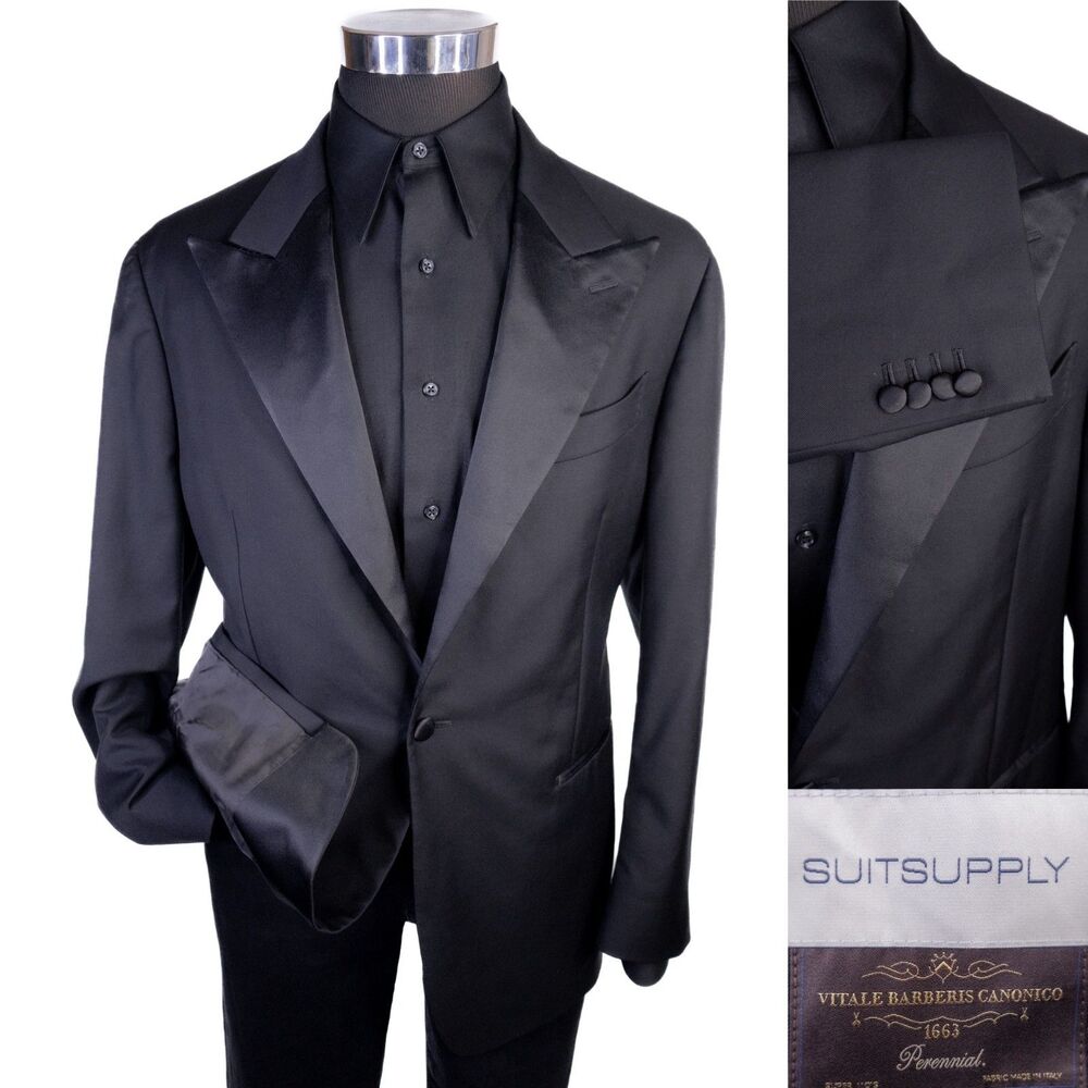 Suitsupply Tuxedo Blazer Vitale Barberis Canonico 110s Wool SLIM 46S One-Button